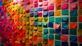 A wall covered with colorful post - it notes Royalty Free Stock Photo