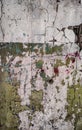 A wall with cracked green and blue paint, cracks, texture Royalty Free Stock Photo
