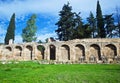 Wall of Daphni monastery Greece Royalty Free Stock Photo