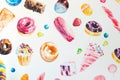 wall decals of various sweets in vibrant colors