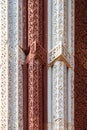 Wall decorative patterns of Qutb complex in South Delhi, India, close up ancient bas relief