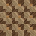 Geometric pattern wooden floor and wall mosaic decor tile Royalty Free Stock Photo