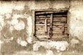 Wall of a deserted house Royalty Free Stock Photo