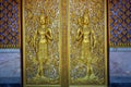 Wall design architecture culture gold door temple Thailand style art