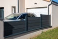 wall design fence grey aluminium modern barrier gray around house protect view facade home garden protection