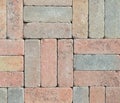 Wall from different colored bricks put together Royalty Free Stock Photo