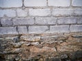 Wall with different masonry bricks