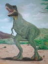 Wall dinosaur head painting