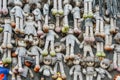 Wall of Dolls protest in Navigli district protesting against female physical and sexual violence, throughout the world