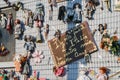 Wall of Dolls protest in Navigli district protesting against female physical and sexual violence, throughout the world Royalty Free Stock Photo