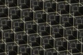 The wall with duplicate squares stacked, 3d rendering