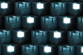 The wall with duplicate squares stacked, 3d rendering