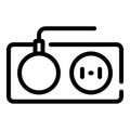 Wall electric plug icon, outline style