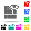 wall and eye multi color style icon. Simple thin line, outline vector of web icons for ui and ux, website or mobile application Royalty Free Stock Photo