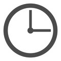 Wall Flat clock with grey arrows style vector icon. wall clock outline vector eps10 on white background