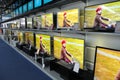 Wall of Televisions at Store Royalty Free Stock Photo