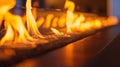 A wall of flickering fire the linear gas fireplace creates a cozy and intimate atmosphere for chilly nights. 2d flat Royalty Free Stock Photo