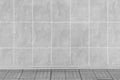 Wall and floor made of grey ceramic tiles abstract interior design kitchen bathroom background gray sample Royalty Free Stock Photo