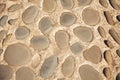 Wall or floor round stone rock texture and seamless background Royalty Free Stock Photo