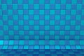 Wall and floor tiled pattern. Background in chessboard style in two colors Classic Blue and Mosaic Blue, 3d illustration. Royalty Free Stock Photo