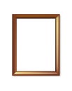 Wall frame for painting. Art exhibition picture. Gold or wooden blank template photo frame vector illustration. Empty picture Royalty Free Stock Photo