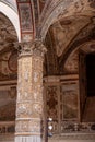 Wall frescoes of rich decorated courtyard of Palazzo Vecchio in Florence Royalty Free Stock Photo