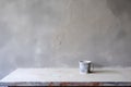 a wall freshly plastered, cement trowel beside it