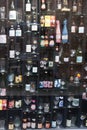 Wall full of beer bottles in Bruges Royalty Free Stock Photo