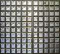 Wall full of rows of metal post office boxes Royalty Free Stock Photo