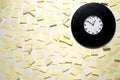 Wall full with stick-on phone messages during lunch time. Conceptual image shot