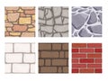 Wall game textures. Seamless rock earth stones ground wallpaper vector patterns