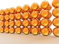 Wall of gold spheres