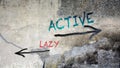 Wall Graffiti Active versus Lazy