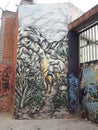 Wall graffiti art mural painting of mexican man on horse in colonial San Miguel de Allende Guanajuato Mexico