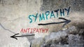 Wall Graffiti to Sympathy versus Antipathy Royalty Free Stock Photo