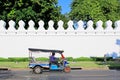 Wall Of Grand Palace And Tuk Tuk, Bangkok, Thailand Royalty Free Stock Photo