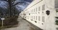 Wall with graves for cinerary urns