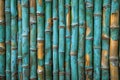 A wall of green bamboo sticks, in high resolution and high quality. Royalty Free Stock Photo