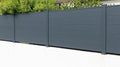 wall grey aluminum barrier and gray fence steel of private individual house modern new protect view home garden