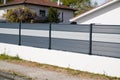 Wall grey aluminum modern barrier of suburb house protect view home garden