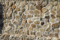 Wall grunge texture background stone. Grungy aged stonework city. Damage front decor house