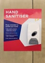 Wall hand pump sanitiser soap gel dispenser in the comman place.