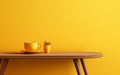 Wall-Hanging Coat Rack in Vibrant Yellow -Generative Ai