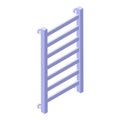 Wall heated towel rail icon, isometric style