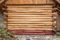 Wall of the house from a frame, wooden house Royalty Free Stock Photo