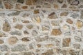 Wall of a house of old stones.White and brown stones.