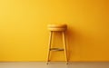 Wall-Hung Bar Stool in Vibrant Yellow -Generative Ai Royalty Free Stock Photo