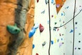 Wall indoor rock climbing artificial rocks Royalty Free Stock Photo