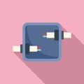 Wall junction box icon flat vector. Electric switch Royalty Free Stock Photo