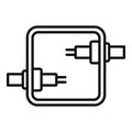 Wall junction box icon outline vector. Electric switch Royalty Free Stock Photo